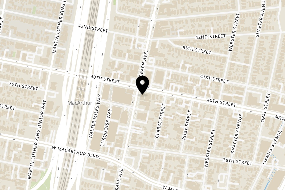 Map showing the location of Go Fresh on 3924 Telegraph Ave in Oakland